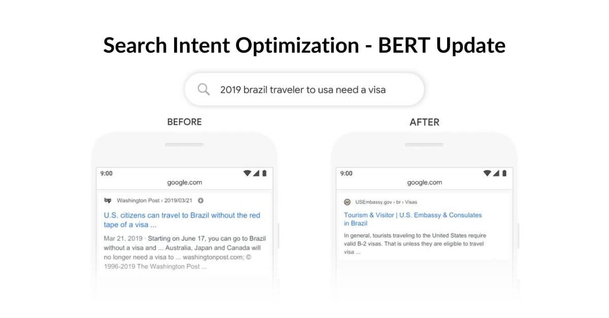 Semantic Search and Intent Optimization - BERT Update