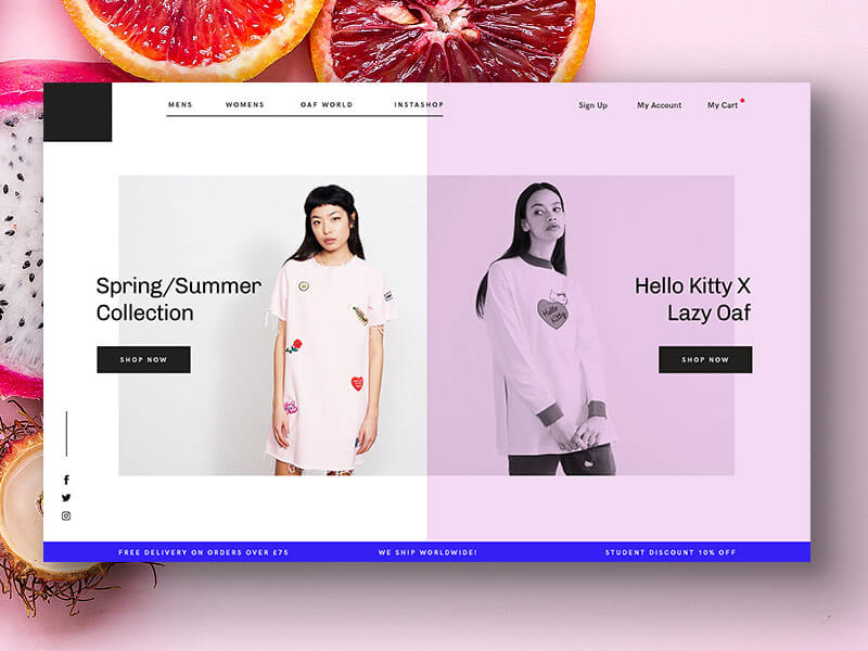 using split screens in website designing 2020