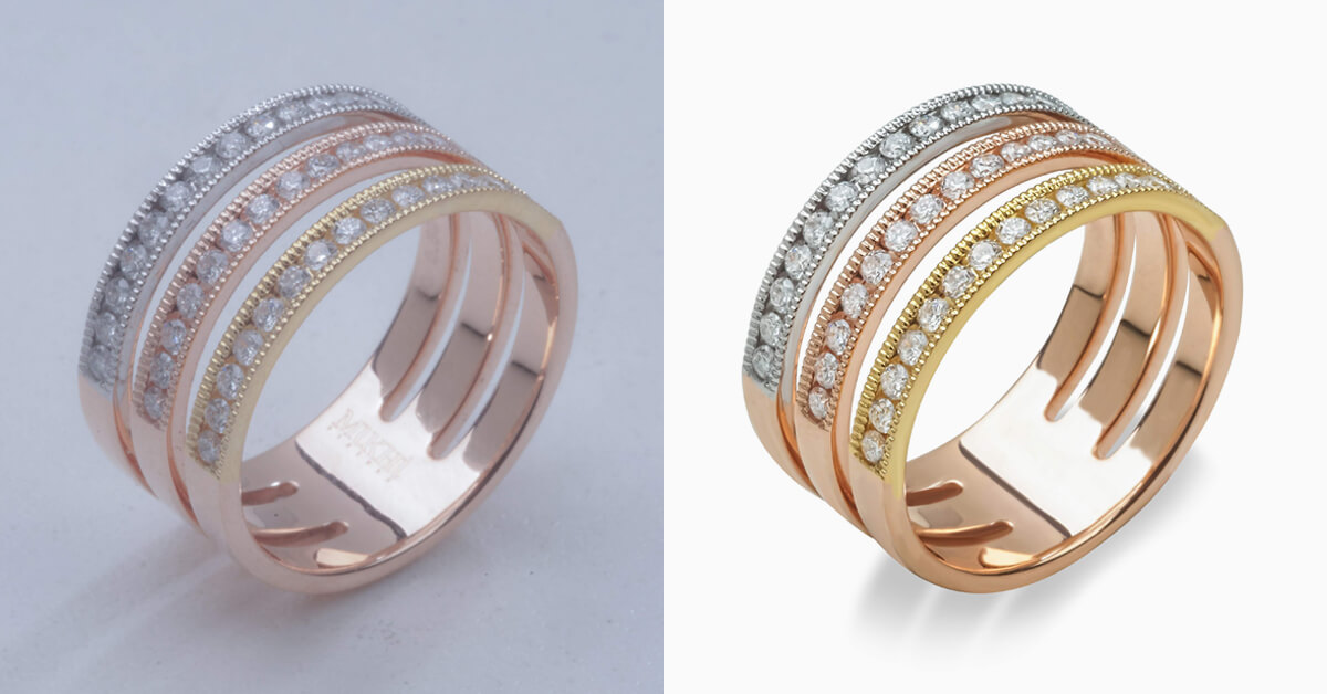 remove reflections and shadows - jewelry image retouching