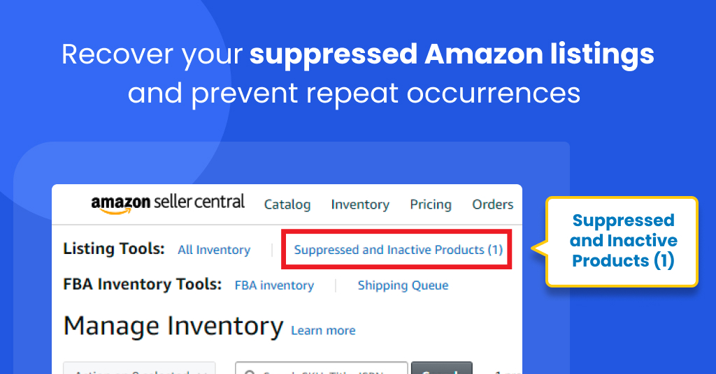 suppressed Amazon listings