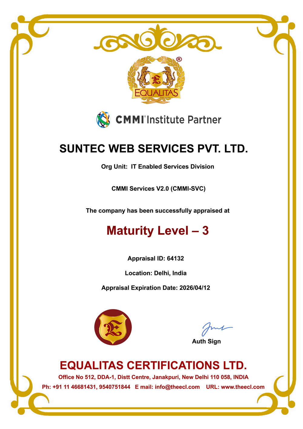 CMMI Level 3 Certified Company