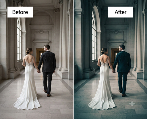 Cinematic Wedding Photo Editing