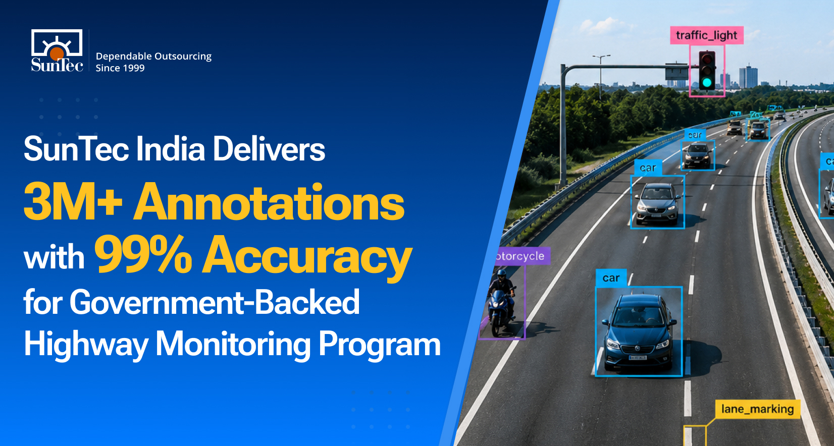 SunTec India Delivers 3M+ Annotations With 99% Accuracy for Government-Backed Highway Monitoring Program
