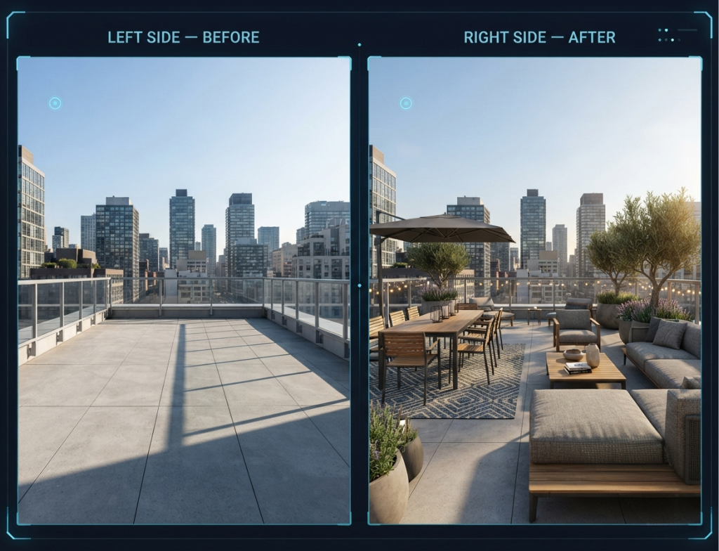Virtual Staging for Outdoor Spaces