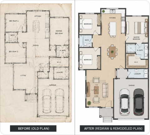 Floor Plan Redraw and Remodeling Services