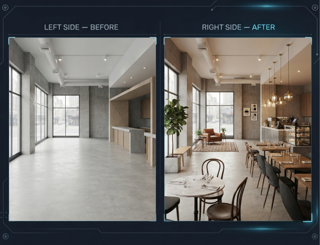 Virtual Staging for Restaurants and Cafes