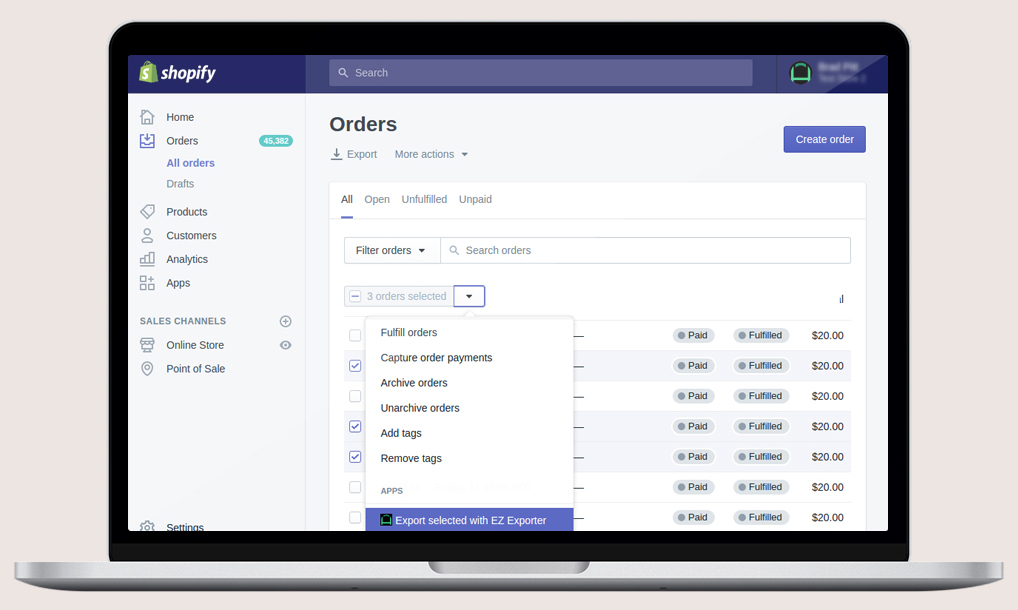 shopify product data entry